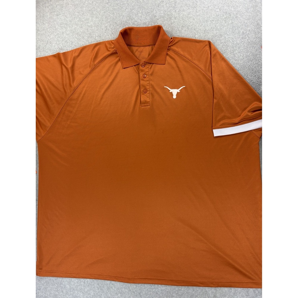 Texas Longhorns Screened Logo Short Sleeve Campus Polo Shirt (Men's 5XL) Orange
